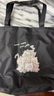 途尊（kingtrip）帆布包女2024新款手提包時(shí)尚外出大容量大學(xué)生通勤包斜挎手提袋子 萌貓家族-黑色 曬單實(shí)拍圖