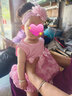 忻悅晴女?huà)脒B衣裙女寶寶百天幼兒公主禮服裙女寶寶生日夏裝一周歲禮服裙 粉色玫瑰裙+發(fā)帶+三朵花公主鞋 90 cm:建議9-12個(gè)月 曬單實(shí)拍圖