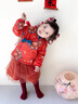 Shining Moment丨金玉滿堂 女童漢服裙子秋冬季夾棉加厚兩件套裝新年衣服拜年服 金玉滿堂-夾棉漢服裙兩件套 100cm 曬單實(shí)拍圖