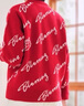 森馬不二馬聯(lián)名毛衣女oversize圖案打底衫春圓領(lǐng)字母衣服個(gè)性小眾 紅白色調(diào)00361 165/88A/L 曬單實(shí)拍圖