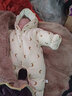 紅唇珊新生嬰兒兒衣服冬裝連體衣棉襖初生寶寶外出包腳加厚棉服抱衣套裝 皓月千里米杏雙層款 66cm 曬單實(shí)拍圖