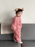 G.DUCKKIDS女童睡衣秋冬加絨加厚寶寶珊瑚絨洋氣男小童法蘭絨家居服套裝兒童 粉色 120 cm 曬單實(shí)拍圖