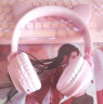 麦臣（MICSHON） 头戴式蓝牙无线耳机有线带麦克风 降噪音乐游戏上网课耳机电脑笔记本平板手机适用 粉红 实拍图
