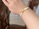 愛(ài)馬仕（HERMES）手鐲男女同款 經(jīng)典琺瑯手鏈窄款手環(huán)男女同款 送男七夕情人節禮物 白色 金色扣 GM 18cm 曬單實(shí)拍圖