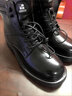 木林森馬丁靴女秋冬季棉鞋女短靴粗跟英倫真皮羊毛加絨保暖棉靴子女皮鞋 MLS207303-2黑色 [加絨款] 38 曬單實(shí)拍圖