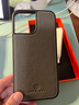 花虎（HANATORA）蘋(píng)果13ProMax手機殼真皮iphone13全包防摔防滑情侶簡(jiǎn)約男款女生商務(wù)頭層牛皮皮革送禮 橄欖綠灰色 iPhone13promax 曬單實(shí)拍圖