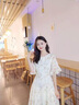 拉夏貝爾（La Chapelle）短袖雪紡連衣裙女裝2025年夏季新款韓版小個子中長款沙灘裙子春天 米白色 M 【建議95-105斤左右】 曬單實(shí)拍圖