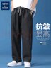 GENIOLAMODE牛仔褲男垂墜直筒百搭男士長(zhǎng)褲寬松休閑百搭時(shí)尚系帶牛仔褲 曬單實(shí)拍圖