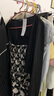 百圖betu女裝春夏新款連衣裙套裝吊帶連衣裙兩件套套裝女2302T68 黑色 S 曬單實拍圖