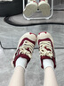 奇安達(dá)【夏之光同款】厚底增高情侶板鞋男女鞋新款透氣帆布休閑鞋子男女 酒紅色 38 曬單實(shí)拍圖