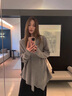OTST2025春秋新款顯瘦針織衫女灰色蝙蝠袖套頭毛衣女上新季寬松慵懶風 【灰色】 M 90-100斤 曬單實拍圖