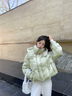香影綠色休閑羽絨服女2025冬季新款白鴨絨連帽休閑面包服短款外套 綠色 S 曬單實(shí)拍圖