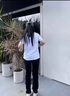 VETECOCOFF黑色冰絲褲子男夏季薄款2025寬松九分男士休閑褲垂感寬松直筒男褲 黑色 2XL 【建議體重150-175斤】 曬單實拍圖
