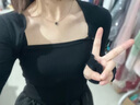 LPOX小開(kāi)衫外套女夏季薄款罩衫短款坎肩外搭黑色長(cháng)袖上衣 黑色 均碼 曬單實(shí)拍圖