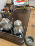 豐匠 天然烏檀木實木茶盤茶具套裝 智能全自動功夫茶臺 家用辦公室一體排水茶海茶托盤 靜雅+H09不銹鋼套裝+黑陶茶具 70*42*4.5cm 曬單實拍圖