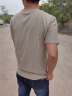 羅蒙（ROMON）日系短袖T恤男潮牌2024夏季新款寬松衣服男士個性體恤復(fù)古潮流男t 卡其色 XL 曬單實拍圖