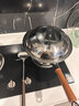 嘉樂康鐵鍋炒鍋無涂層老式家用不易沾圓底鑄鐵鍋煤氣灶適用炒菜鍋 32cm鍋蓋鏟子【老師傅款】已開鍋 曬單實(shí)拍圖