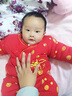 暖冬鴨鴨新生嬰兒加厚棉襖套裝冬季男女寶寶棉衣三件套0-3歲外出棉服冬裝 紅色 【加厚六件套】福字大紅 73 碼建議11-16斤 曬單實(shí)拍圖