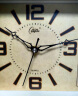 康巴丝（Compas）座钟客厅钟表简约台钟石英钟时钟现代日历温度床头钟3001 仿木 实拍图
