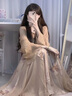 TAOROUSI連衣裙女夏季新款衣服新中式國風(fēng)女裝小個子感氣質(zhì)套裝裙子 藕色 M 曬單實拍圖