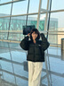 DXOT2025新款韓系簡(jiǎn)約百搭款短款黑色服女款冬季新款加厚立領(lǐng)棉衣棉服 黑色 M 曬單實(shí)拍圖
