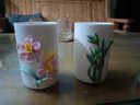 東方泥土純手工手捏荷花梅蘭竹菊陶瓷筆筒家居客辦公室桌面裝飾品 D04-200D  筆筒.蘭 曬單實(shí)拍圖