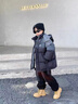 卡兔藍貓（KATULANMAO）男童冬裝棉襖2023新款兒童羽絨棉服男孩冬季棉衣中大童冬款外套潮 黑色 160cm 曬單實(shí)拍圖