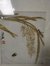 藝術(shù)家的禮物 齊白石-可惜無(wú)聲 新中式客廳裝飾畫(huà)三聯(lián)花鳥(niǎo)畫(huà)沙發(fā)背景墻壁畫(huà) 禾秋金蟬 S號(hào)：35x45cm-進(jìn)口柚木框 曬單實(shí)拍圖