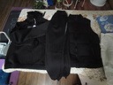 羅蒙（ROMON）衛衣套裝男秋冬季馬甲三件套連帽加絨加厚潮男帥氣運動(dòng)休閑套裝男 三件套黑色 加絨 3XL 曬單實(shí)拍圖