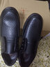 蜻蜓牌夏季涼鞋男2025新款透氣鏤空皮鞋男真皮軟底休閑牛皮中老年爸爸鞋 黑色 40 曬單實(shí)拍圖