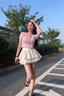 廣月藍(lán)荷葉邊半身裙女夏季新款百褶公主高腰蛋糕裙A字顯瘦蓬蓬短裙 白色 L 曬單實(shí)拍圖