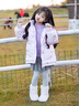 G.duck小黃鴨女孩羽絨棉服庫洛米新款冬季兒童洋氣加厚保暖棉襖女孩外套 紫色 【配包包】 130 cm(130cm) 曬單實(shí)拍圖