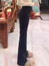 PMOG黑色顯瘦微喇叭牛仔褲女2024新款女裝夏季小個(gè)子顯瘦女褲子夏季女 黑色[九分褲]推薦身高145155 M [建議96105斤] 曬單實(shí)拍圖