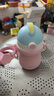 FGA富光兒童保溫杯寶寶幼兒園吸管鴨嘴學(xué)飲杯316L不銹鋼喝水壺杯子粉 曬單實(shí)拍圖