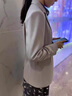 奧絲婕（Aosijie）高端品牌 小西裝女短款2025春秋新款韓版寬松休閑小個子西服外套 杏灰色 M 曬單實拍圖