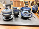 漢帝唐韻 高檔天目釉建盞茶具套裝家用整套泡茶陶瓷蓋碗茶杯辦公室會(huì)客功夫茶具 星空茶壺15頭禮盒裝（蓋碗+茶洗+六君子） 曬單實(shí)拍圖