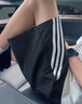 凡衣儂運(yùn)動(dòng)短褲男夏季新款美式復(fù)古印花五分中褲直筒闊腿青年籃球褲衩子 黑色 XL 曬單實(shí)拍圖
