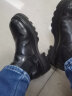 达芙妮官方马丁靴女加绒2023新款秋冬烟筒靴子女英伦风中筒切尔西靴女靴 黑色加绒（中筒） 39 实拍图