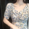品牌女裝碎花連衣裙2025年夏季新品氣質(zhì)顯瘦百搭V領(lǐng)A字中長款裙子 碎花 L 建議110-125斤 曬單實(shí)拍圖