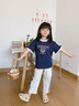 IVY HOUSE常春藤兒童裝女童2024夏季新款  時(shí)尚撞色輕便柔軟舒彈直筒休閑褲 米白色 110cm 曬單實(shí)拍圖