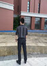 杰遜斯白色襯衫短袖男夏季冰絲修身痞帥英倫風(fēng)襯衣男潮流發(fā)型師潮裝衣服 黑色（CS350） XL （120-135斤） 曬單實(shí)拍圖