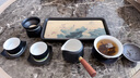 凡越陶瓷小型吸水干泡臺家用中式小托盤壺承托盤復(fù)古茶具速干瀝水茶臺 長方吸水盤（荷花） 曬單實(shí)拍圖