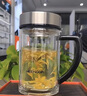 希諾（HEENOOR）雙層玻璃杯帶把手柄老板辦公泡茶杯子女官方旗船店茶杯男商務(wù)水杯 小熊蓋 雙層帶濾網(wǎng)禮盒 435ml 曬單實拍圖