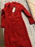顏域復古法式連衣裙女裝2024新款冬季優(yōu)雅氣質(zhì)長(cháng)袖圓領(lǐng)蕾絲裙子女 紅色 S/36 曬單實(shí)拍圖