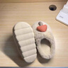 斐月伽居家棉拖鞋女eva2025秋冬新款厚底毛絨情侶室內棉拖防滑保暖拖鞋 米色 38-39 （適合37-38） 曬單實(shí)拍圖