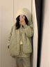 DXOT菱格棉韓系服女2025年新款冬季夾棉外套韓系超好看棉衣加厚棉襖女 豆綠色 M 【90-105斤】 曬單實(shí)拍圖