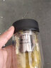 萬象（WANXIANG）玻璃杯雙層男女士家用高檔商務(wù)泡茶車載水杯隔熱茶杯透明杯子 V17L皮紋黑350ml 曬單實(shí)拍圖
