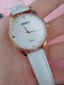 勞士頓生日禮物手表女防水粉色輕奢女士手表時(shí)尚女表腕表男女情侶 【優(yōu)雅潔白】玫金白面-白色皮帶 曬單實(shí)拍圖