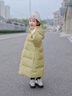 沫芽?jì)和虚L(cháng)款羽絨服2024秋冬新款男女童中大童過(guò)膝長(cháng)款連帽外套潮 黑色 110cm 曬單實(shí)拍圖