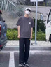 肯奈迪冰絲褲男 休閑褲男士春夏季簡(jiǎn)約直筒長(zhǎng)褲運(yùn)動(dòng)寬松闊腿褲子 黑色-冰絲休閑褲 L碼【160CM-166CM】 曬單實(shí)拍圖